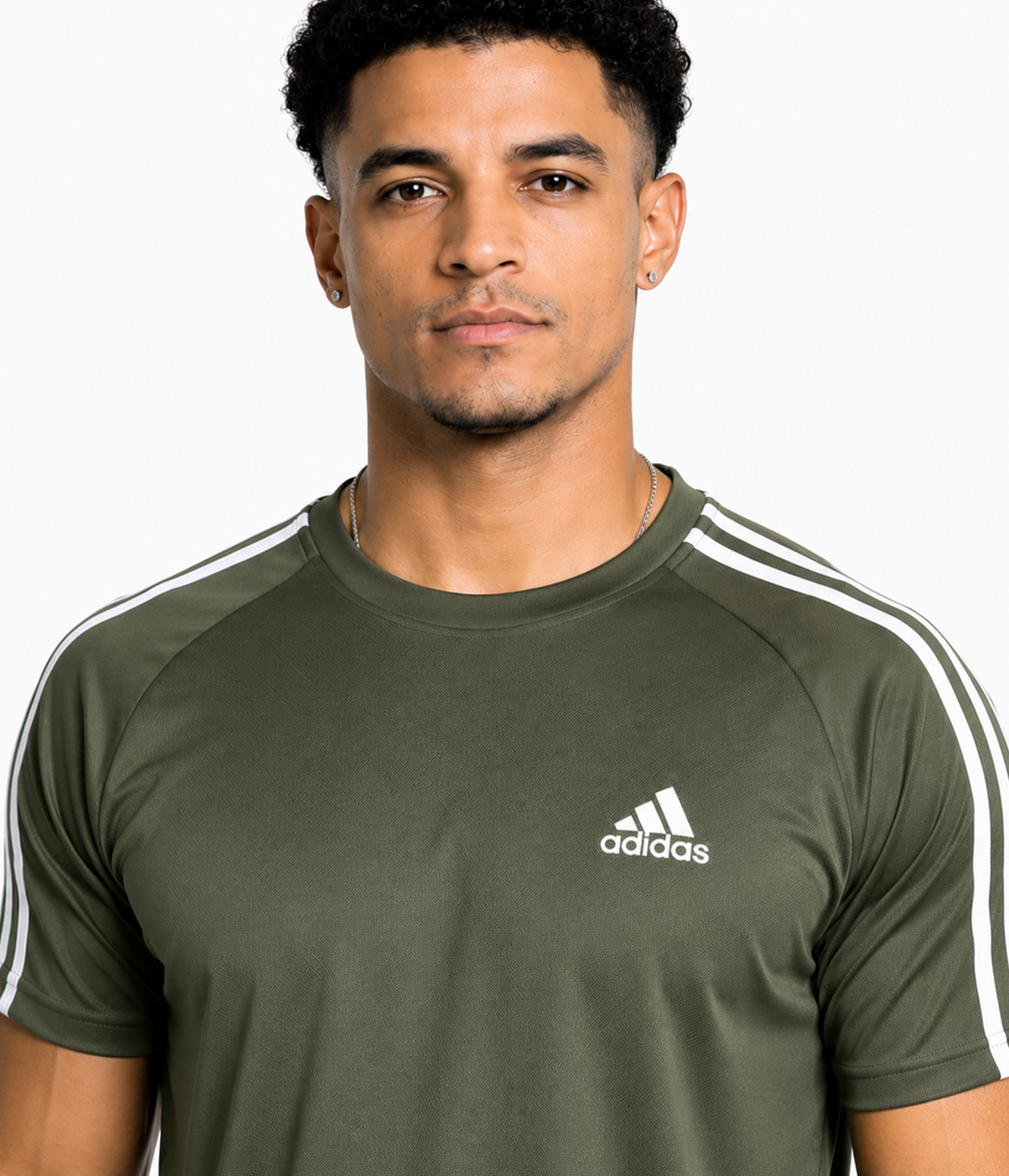 Camiseta Dry Fit Adidas III Listras Ombro
