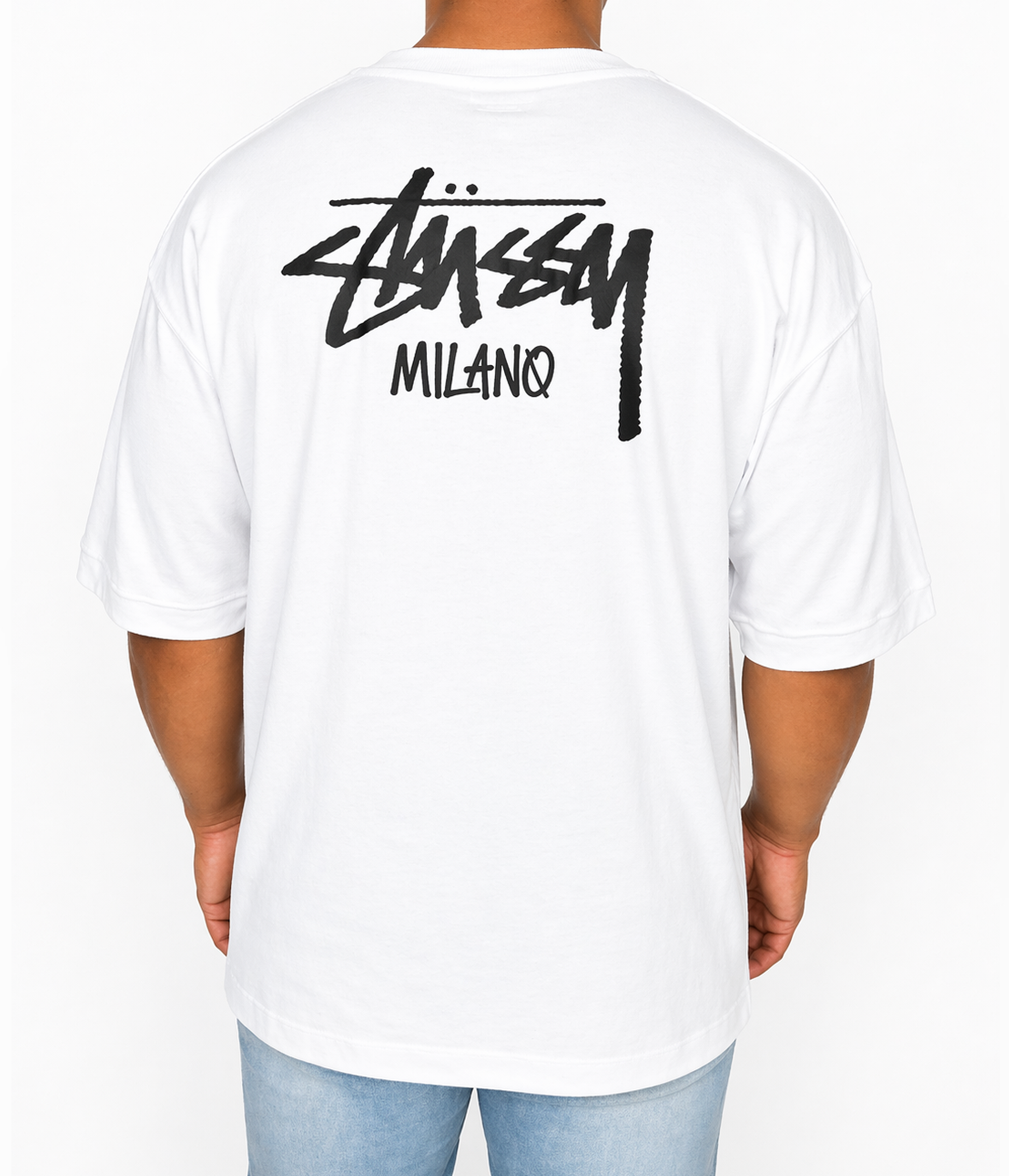 Camiseta Oversized Stussy Milano - Branca