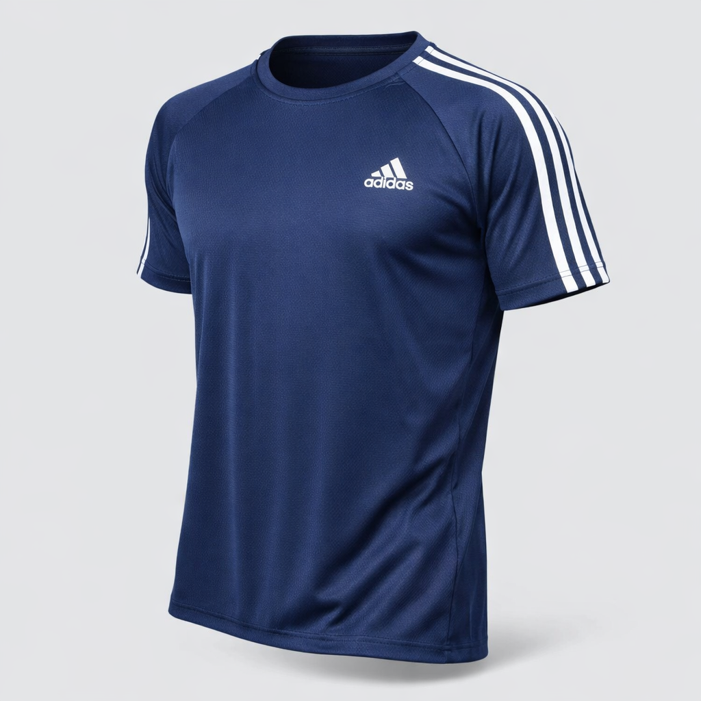 Camiseta Dry Fit Adidas III Listras Ombro