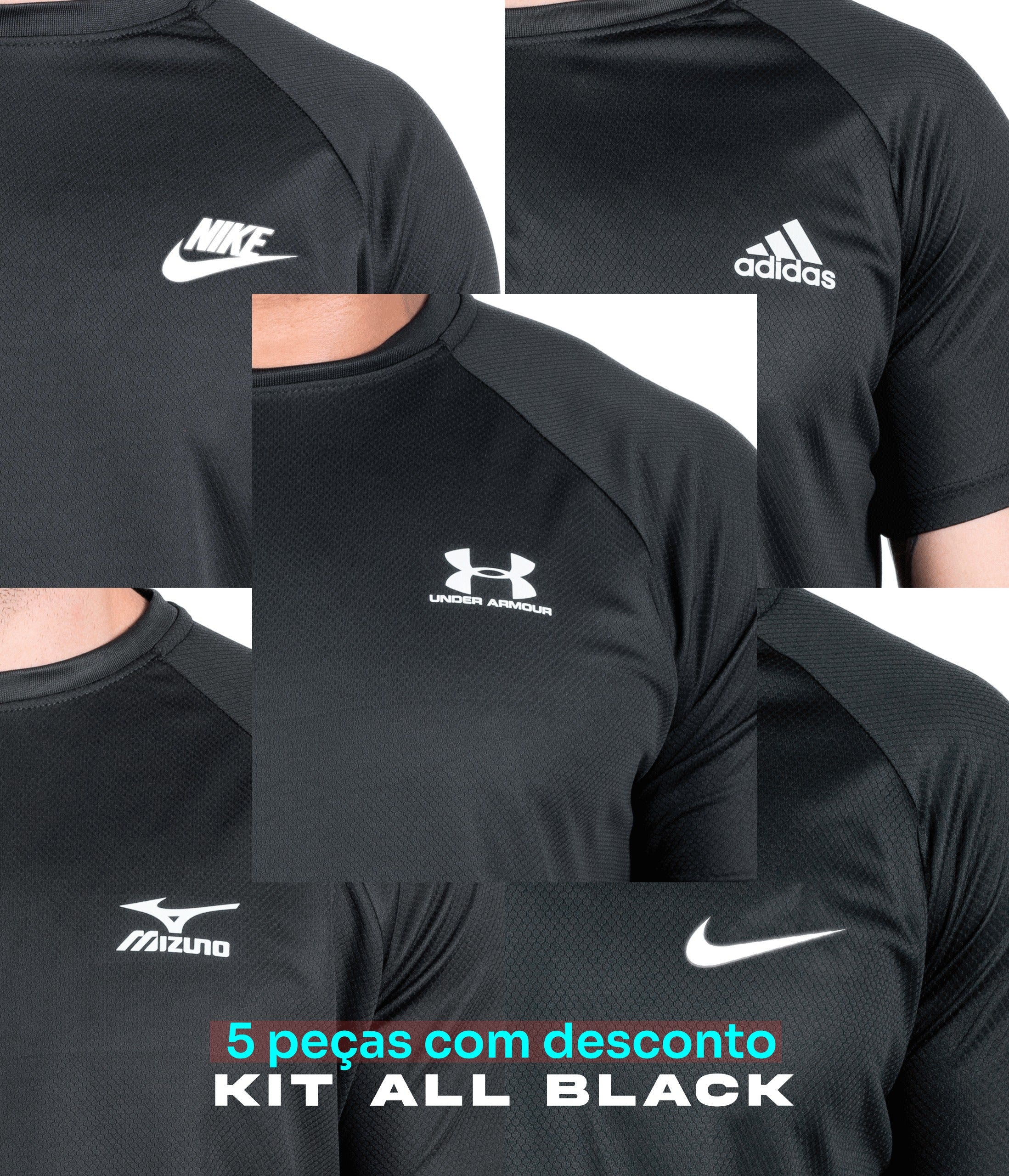 Compre 3 e Leve 5 - Kit ALL Black Dry FIT Basic