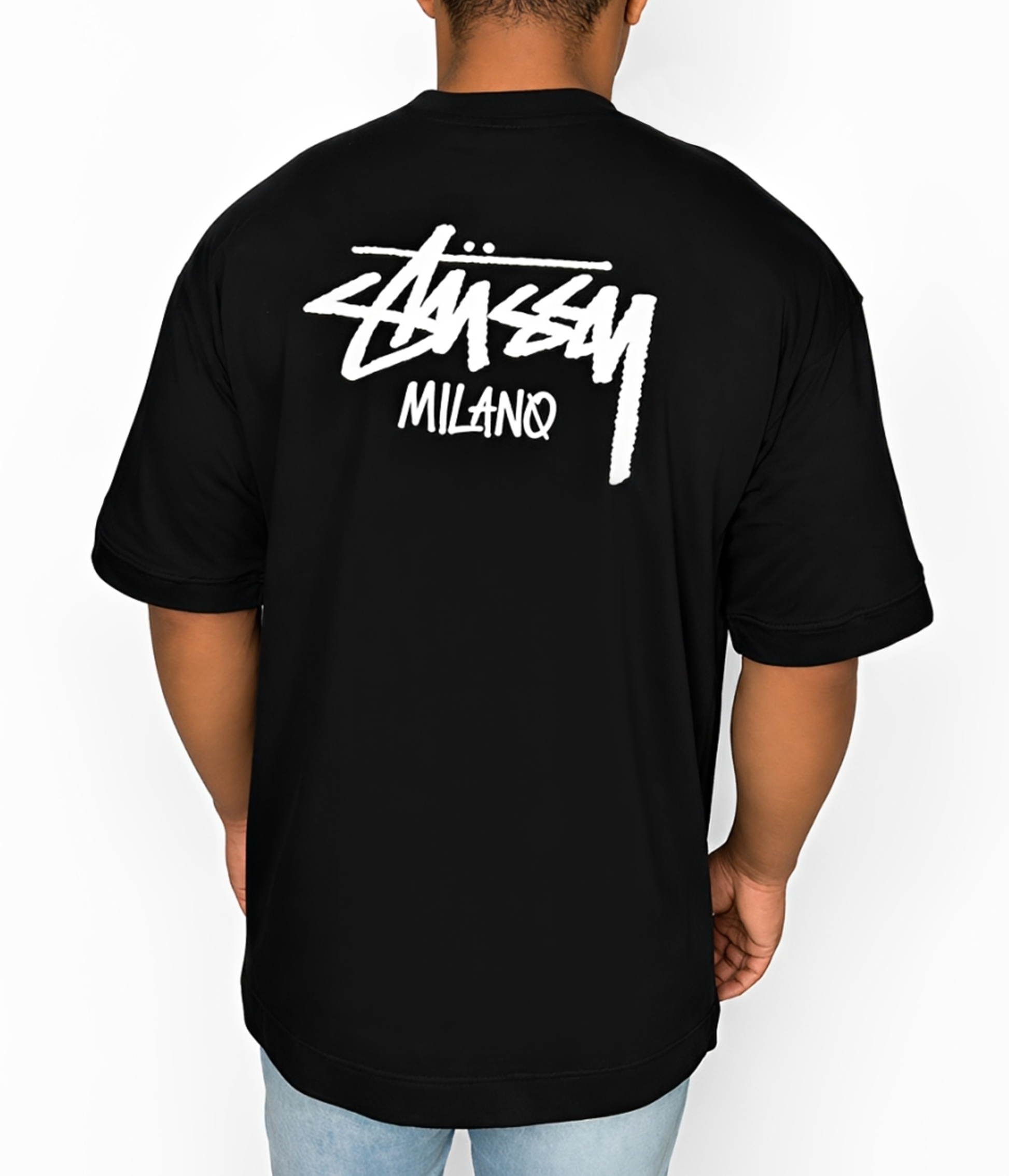 Camiseta Oversized Stussy Milano - Preta