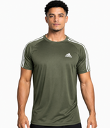 Camiseta Dry Fit Adidas III Listras Ombro
