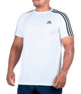 (G1 ao G4) Camiseta Dry Fit Adidas III Listras Ombro Plus