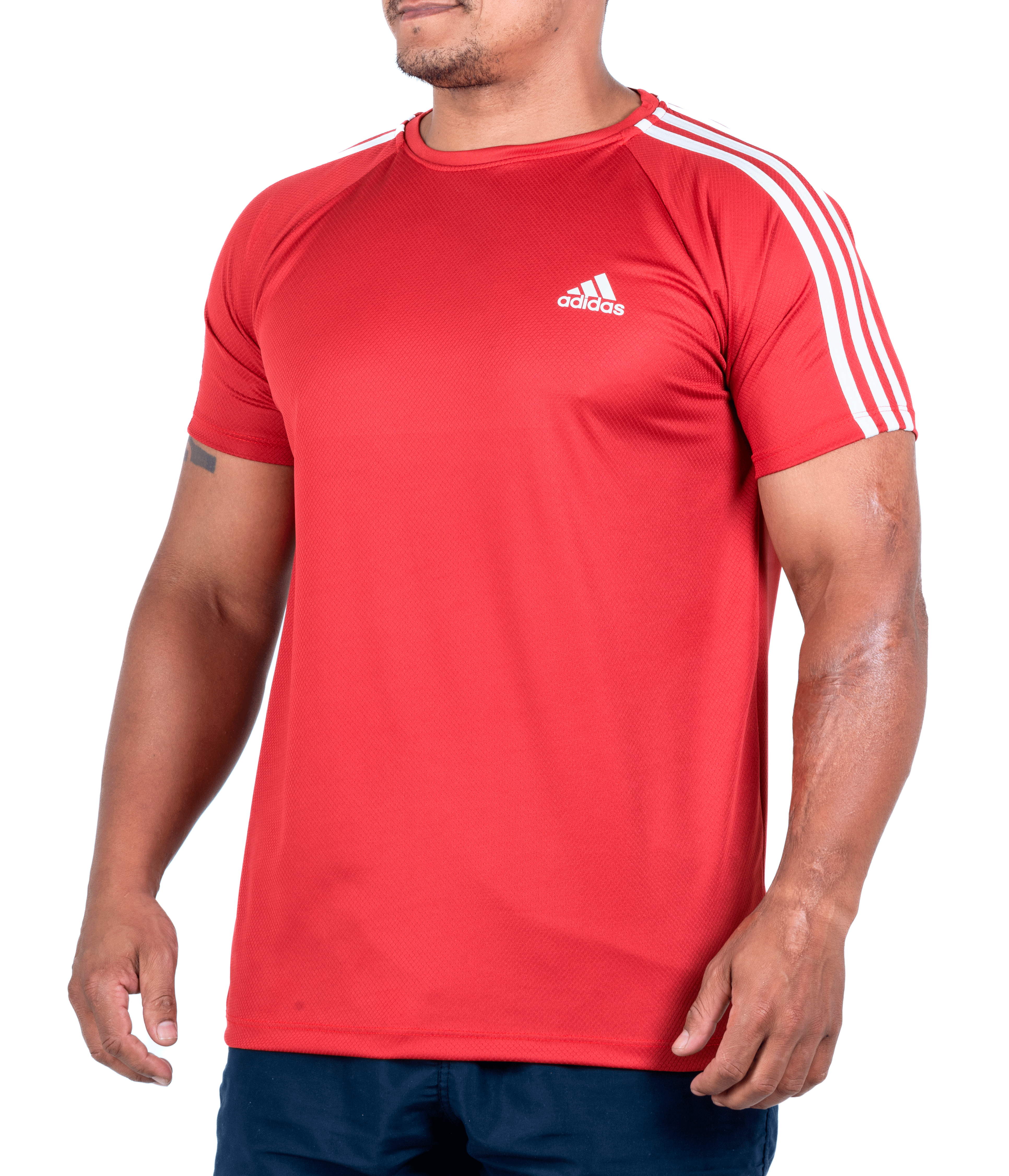 (G1 ao G4) Camiseta Dry Fit Adidas III Listras Ombro Plus