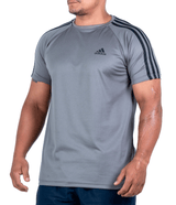 (G1 ao G4) Camiseta Dry Fit Adidas III Listras Ombro Plus