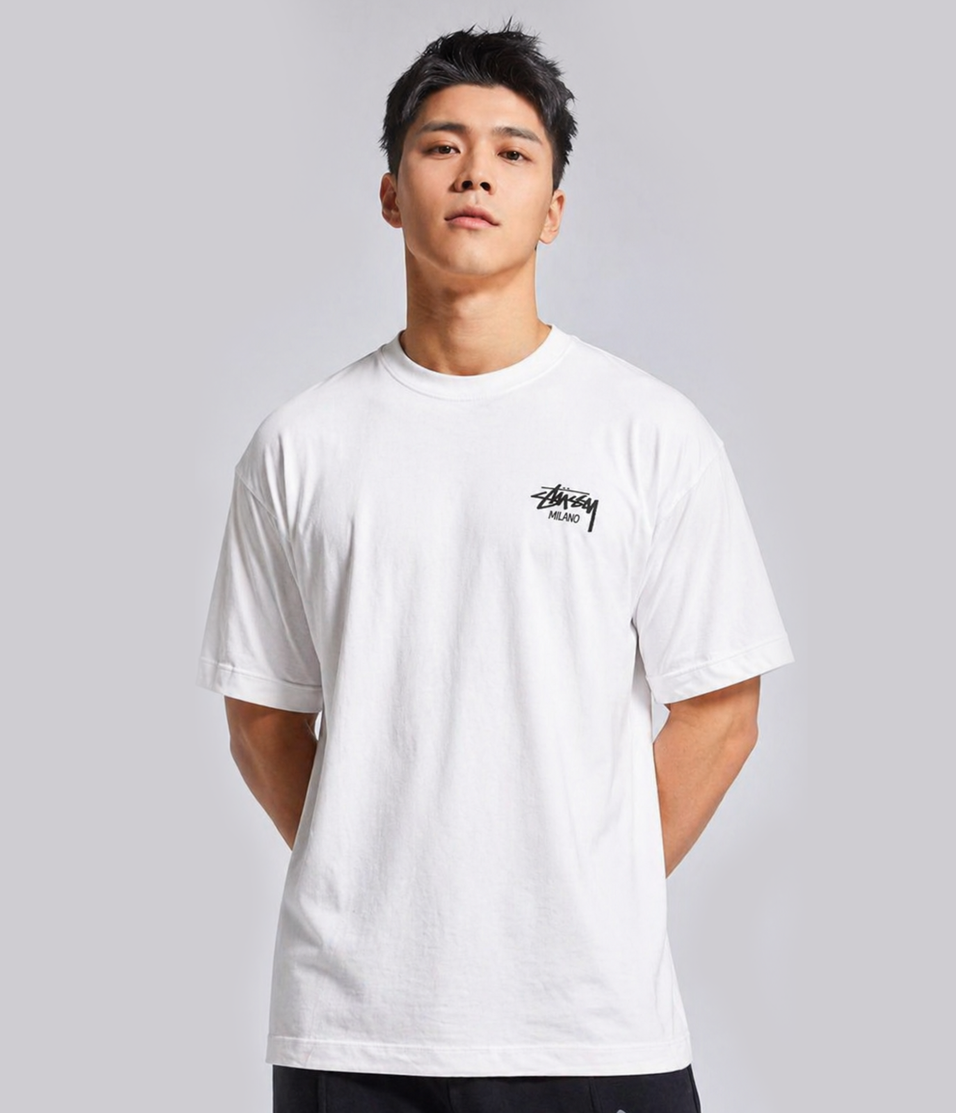 Camiseta Oversized Stussy Chad - Branca