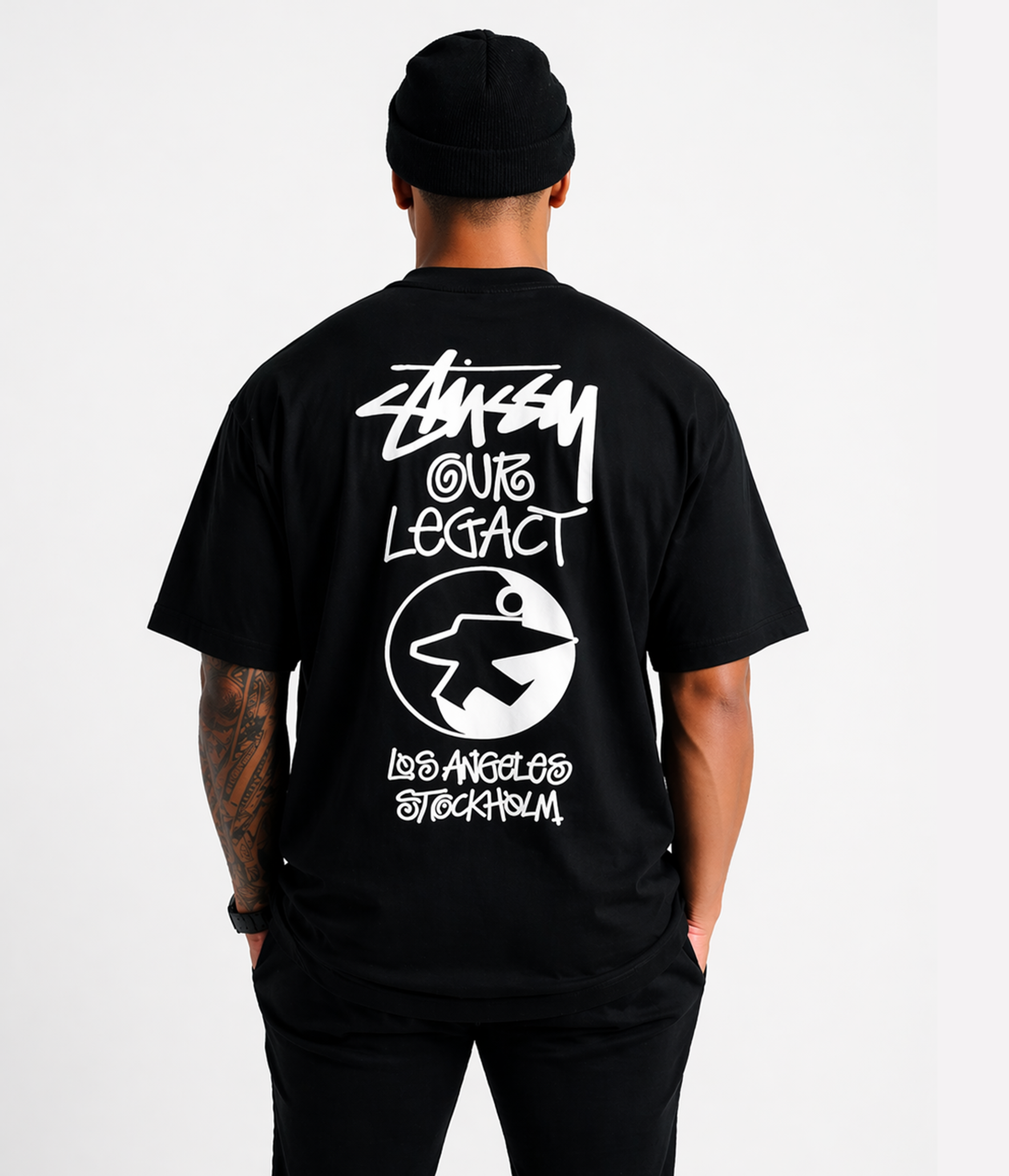 Camiseta Oversized Stussy LEGACY - Preta