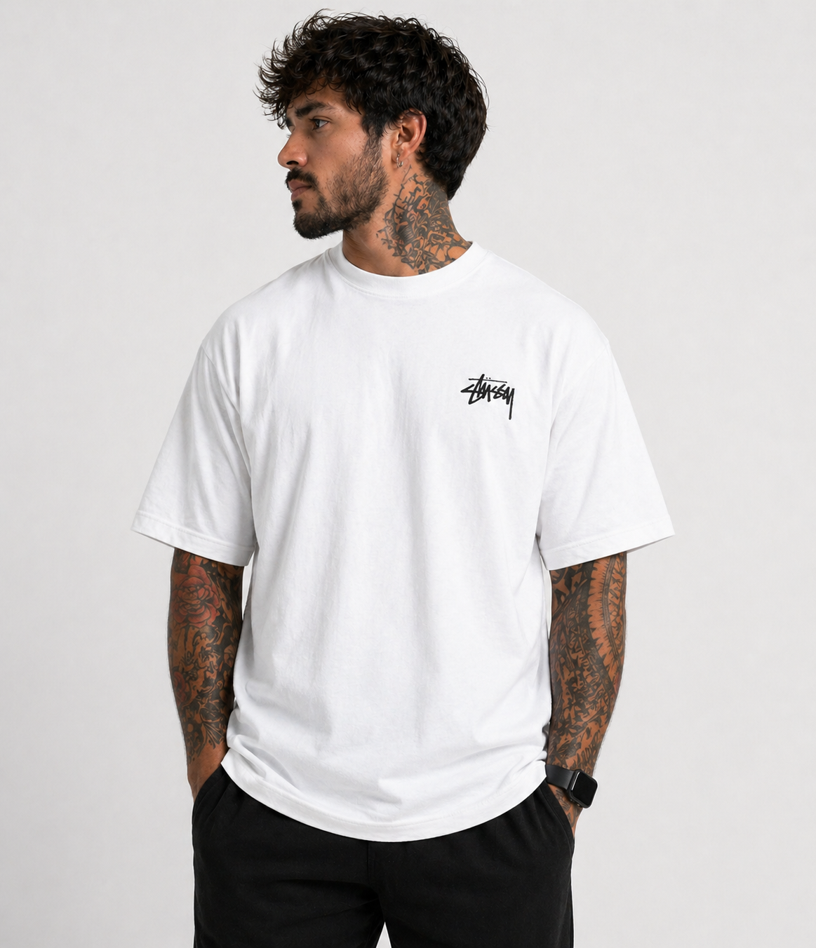 Camiseta Oversized Stussy LEGACY - Branca